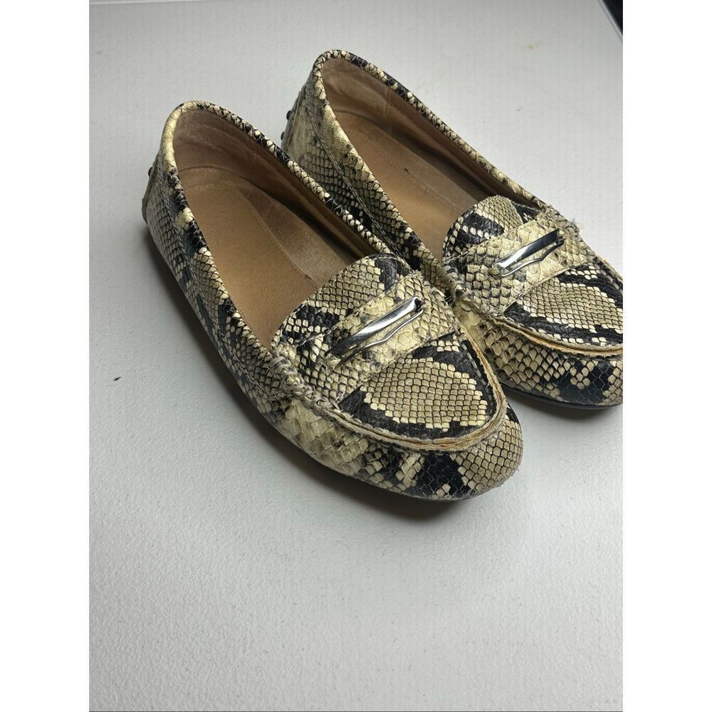 Vionic Women's Cream Black Snake Print Honor Ashby Penny Loafer Shoes Size 7.5